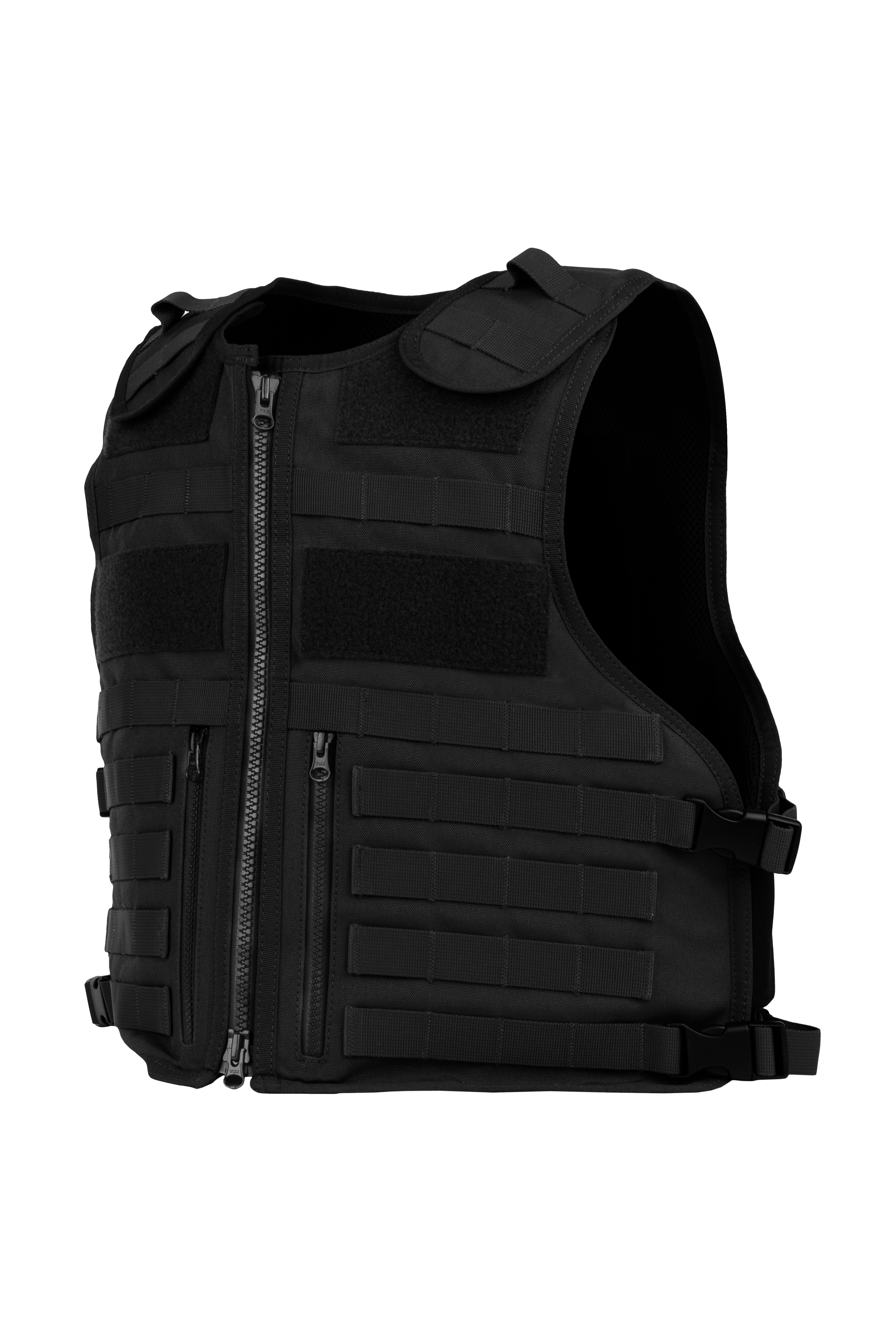 Gilet tactique noir de face