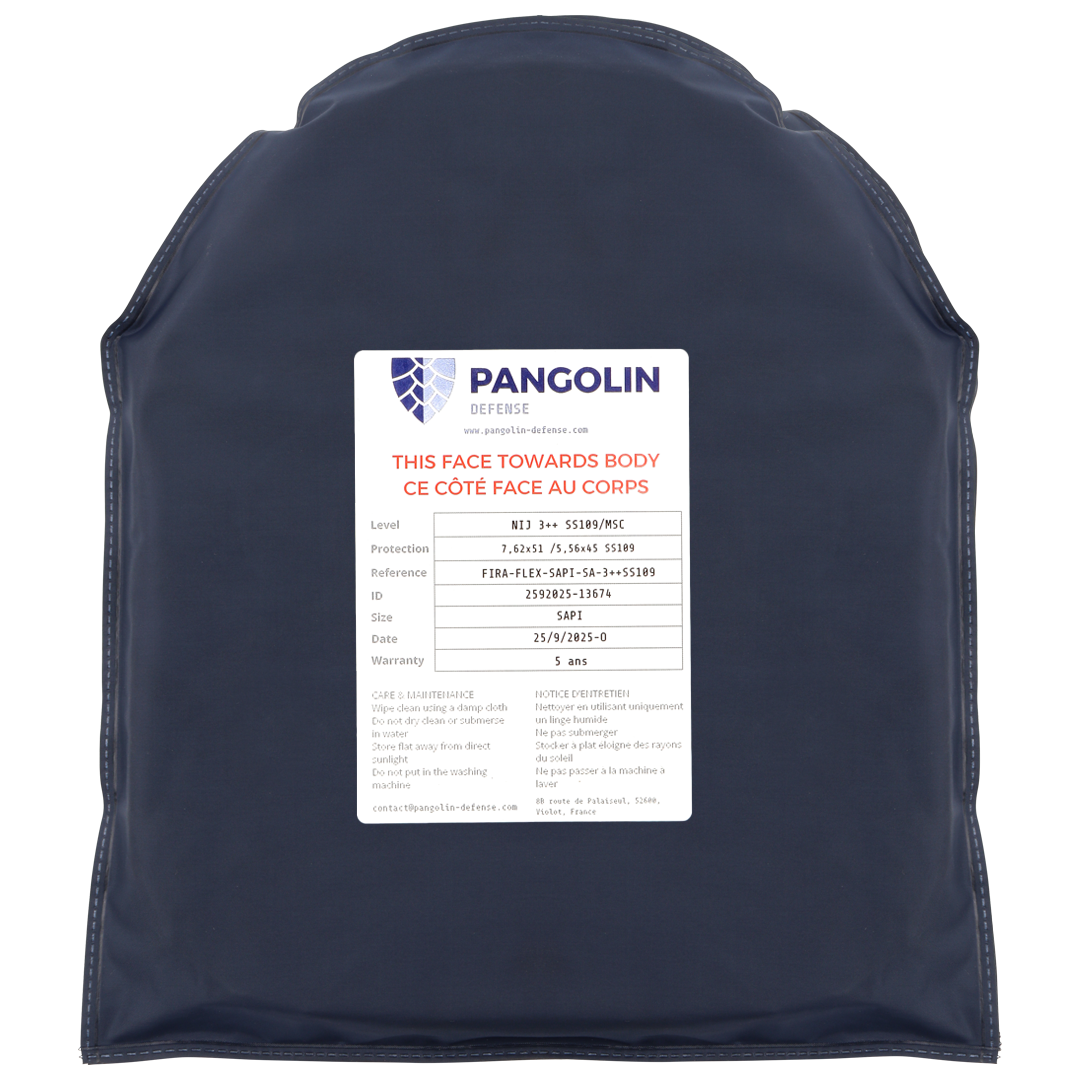 Plaque balistique flexible NIJ 3++ SS109 / VPAM 7