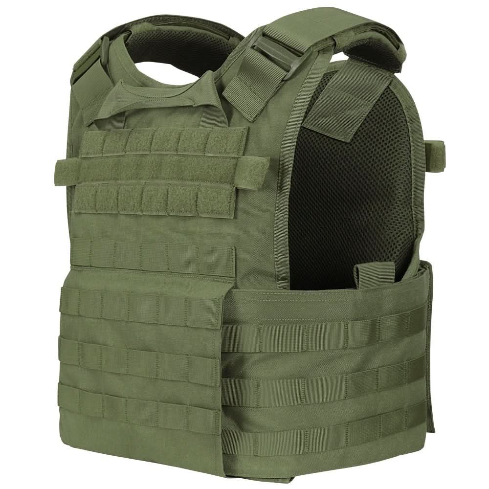 Gilet de combat modular de couleur vert de dos