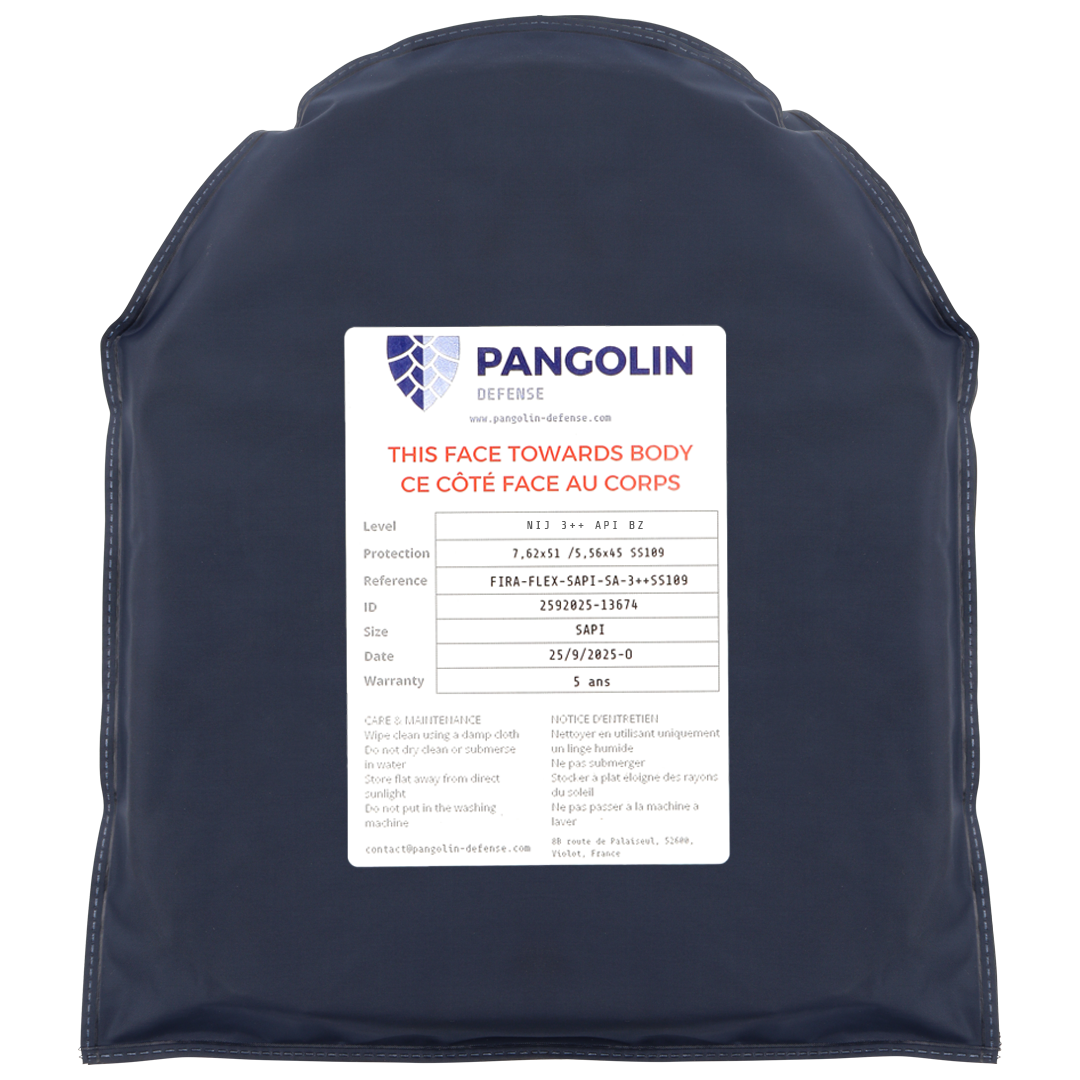 Plaque balistique flexible - NIJ 3++ API BZ / VPAM 8