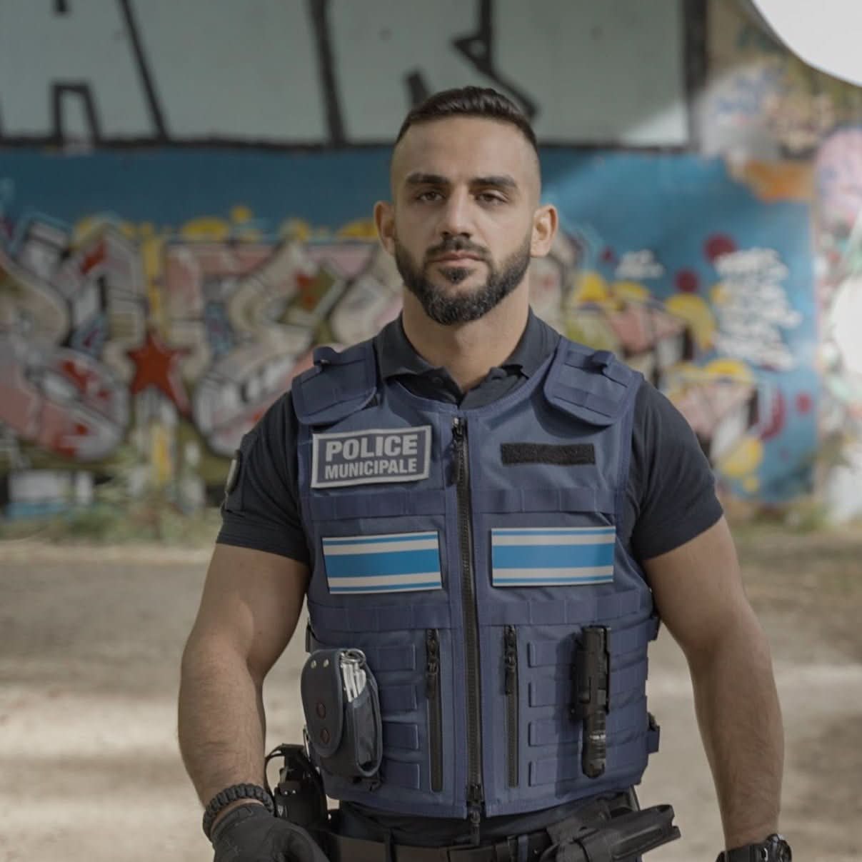Bande d'identification sur un gilet pare-balles